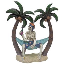 10'' Coastal Skeleton Hammock Figurine Tabletop Decor