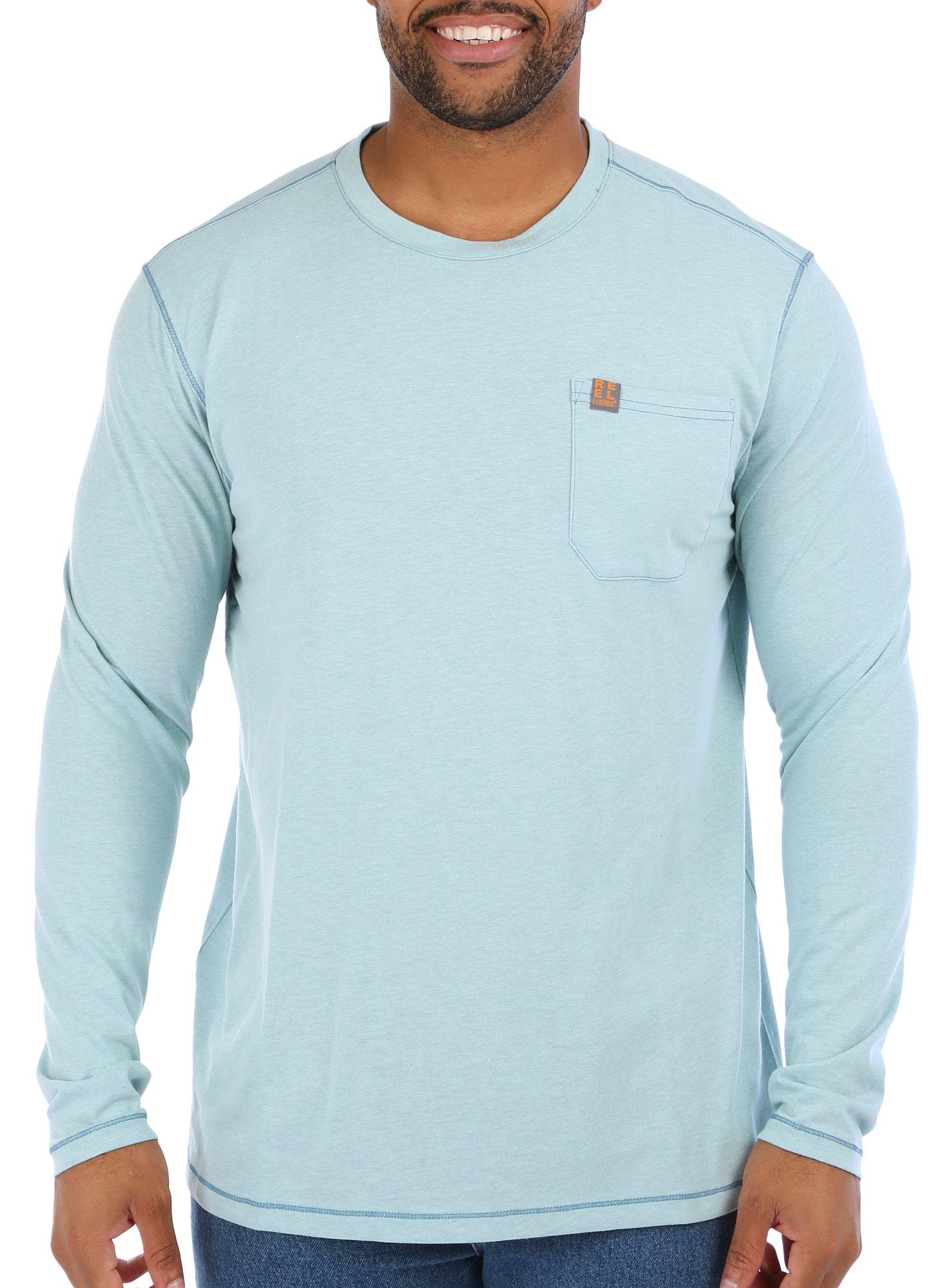 Reel Legends Mens Everglades Solid Long Sleeve T-Shirt
