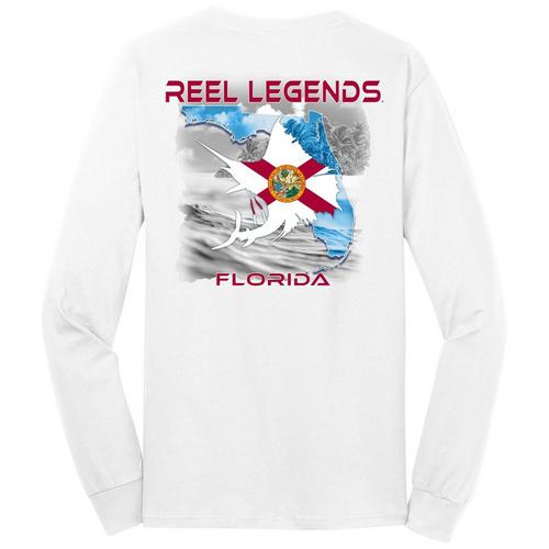 Reel Legends Mens Marlin Outline Short Sleeve T-Shirt