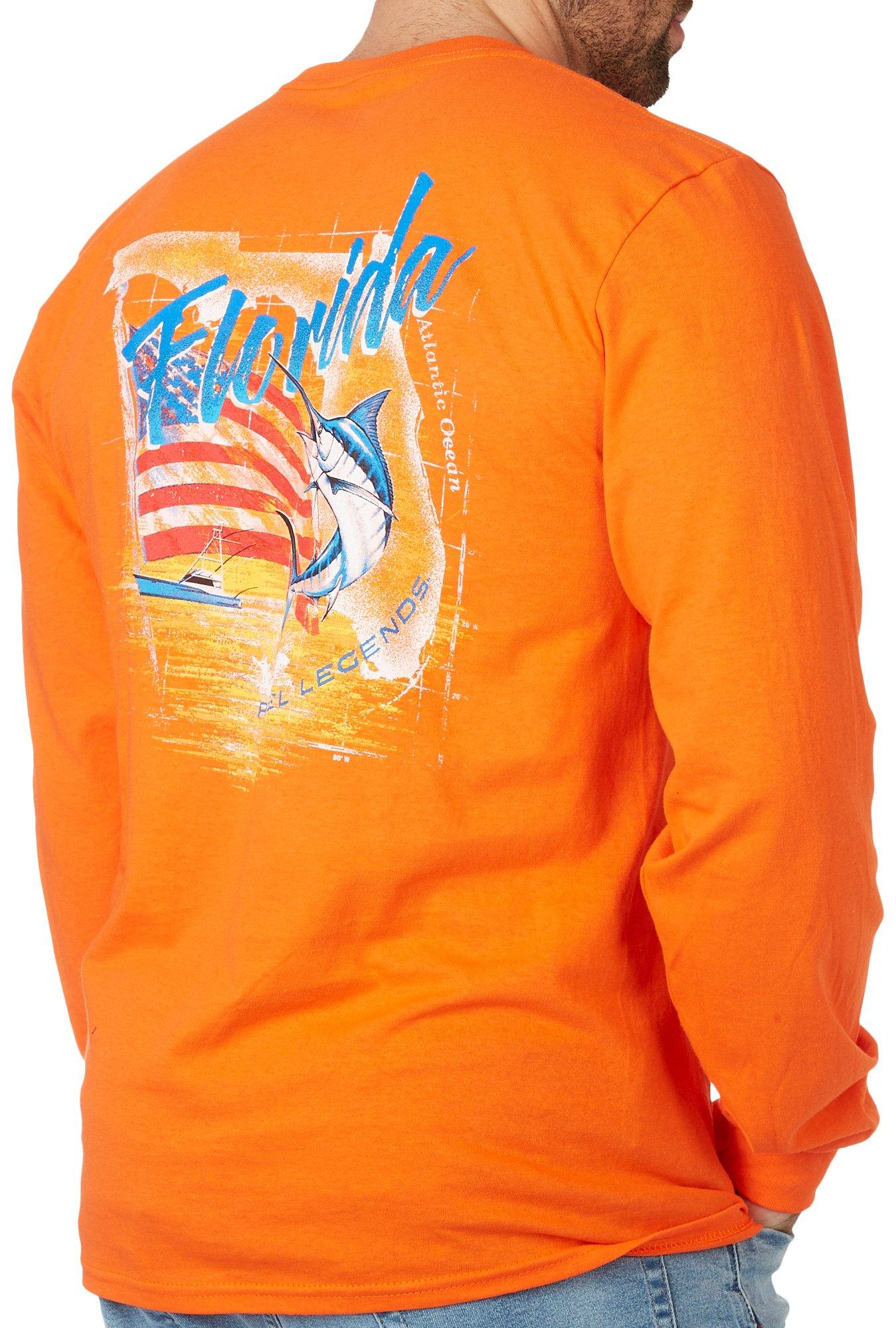 Mens Florida Marlin & Map Long Sleeve Shirt