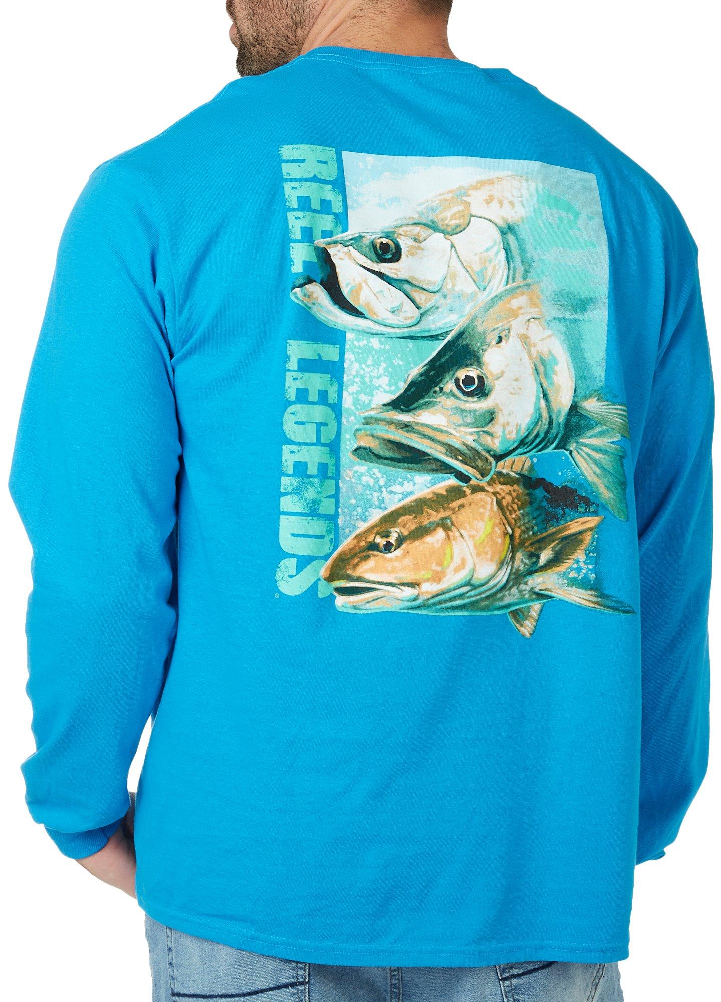 Mens 3 Head Fish Long Sleeve Shirt