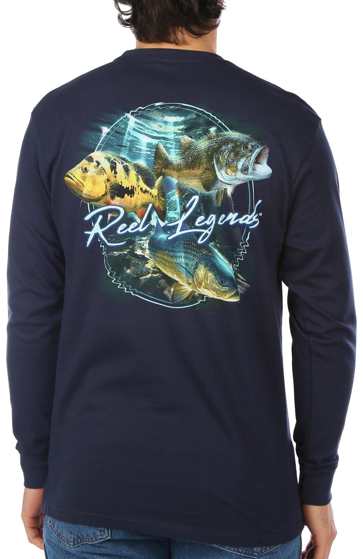 Reel Legends Mens Fish Long Sleeve T-Shirt