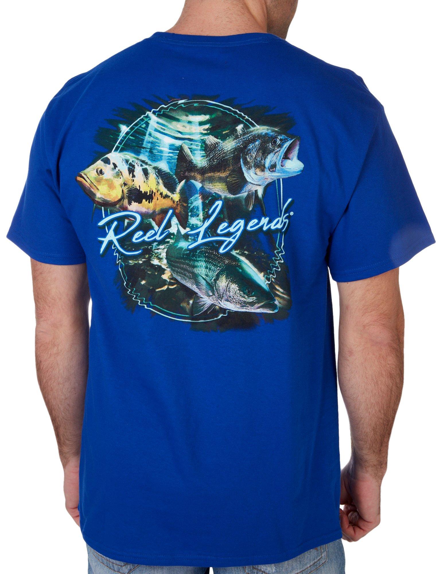 REDHEAD Fishing Shirt Mens XXL Off White Short Sleeve Bass Lures Graphic  Tee