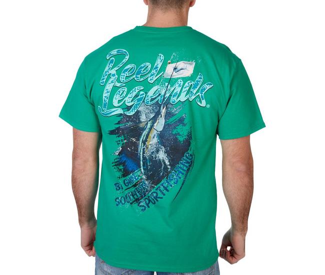 Reel Legends Blue Athletic T-Shirts for Men