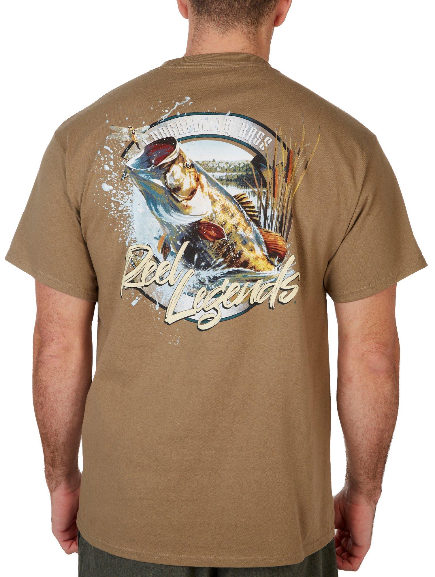 Reel Legends Mens Large Mouth Bass Short Sleeve T-Shirt