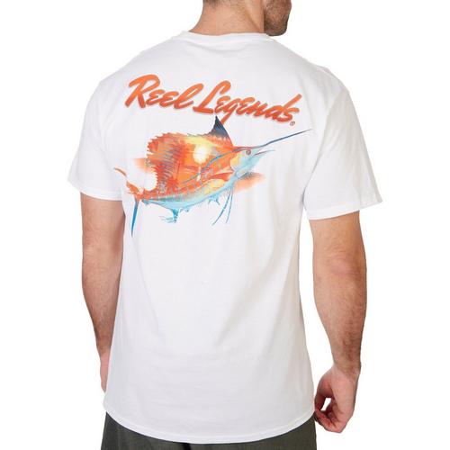 Reel Legends Mens Sailfish Suns T-Shirt - White - Medium