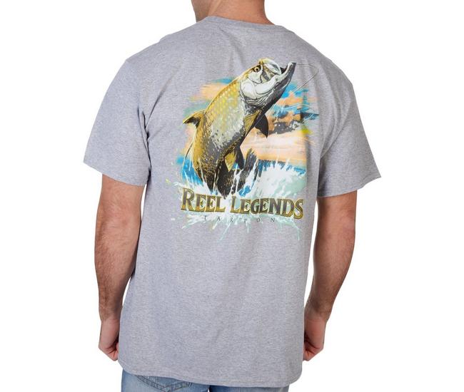 Reel Legends Mens Tarpon Short Sleeve T-Shirt - Grey - Large