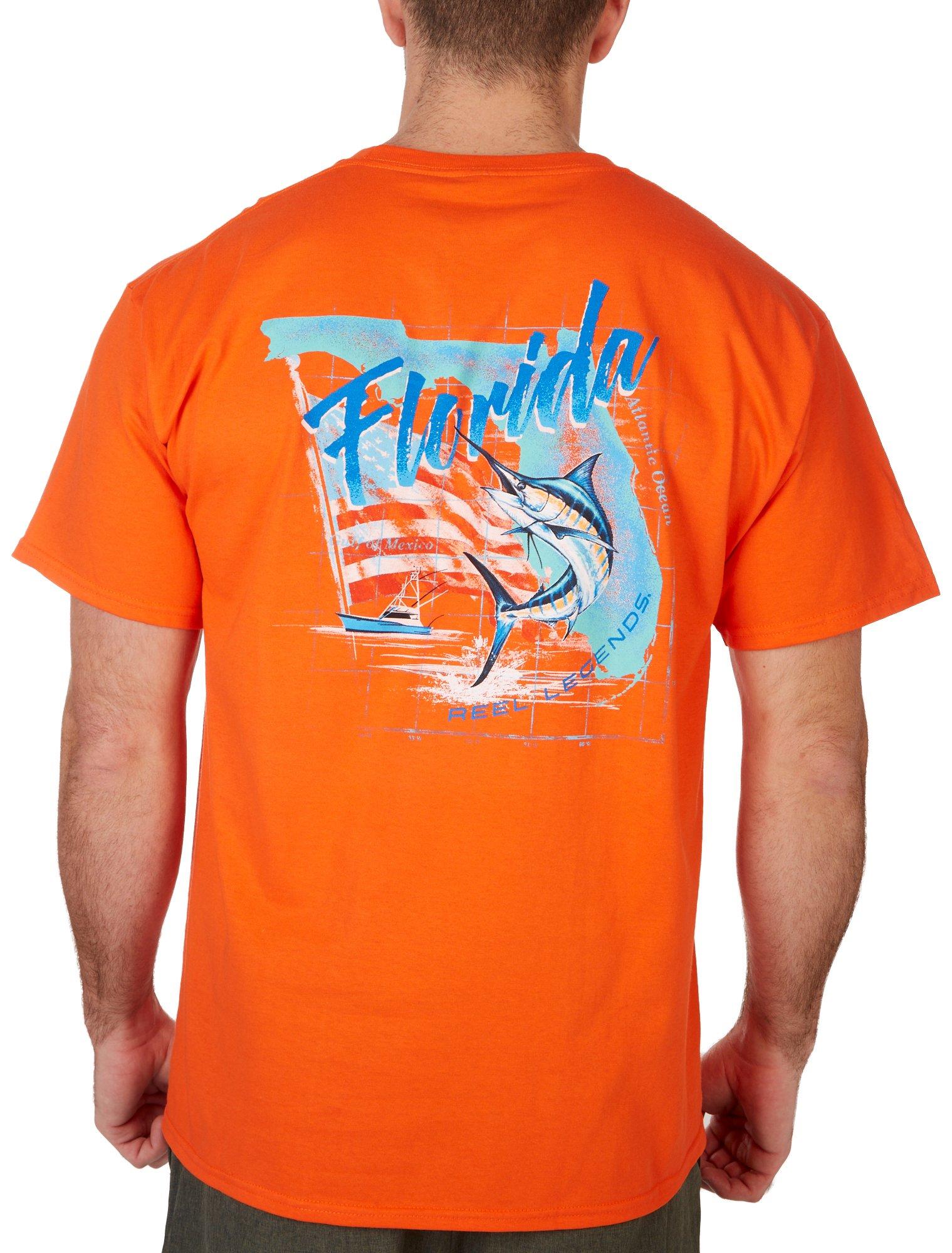 Reel Legends Mens Florida Marlin Short Sleeve T-Shirt