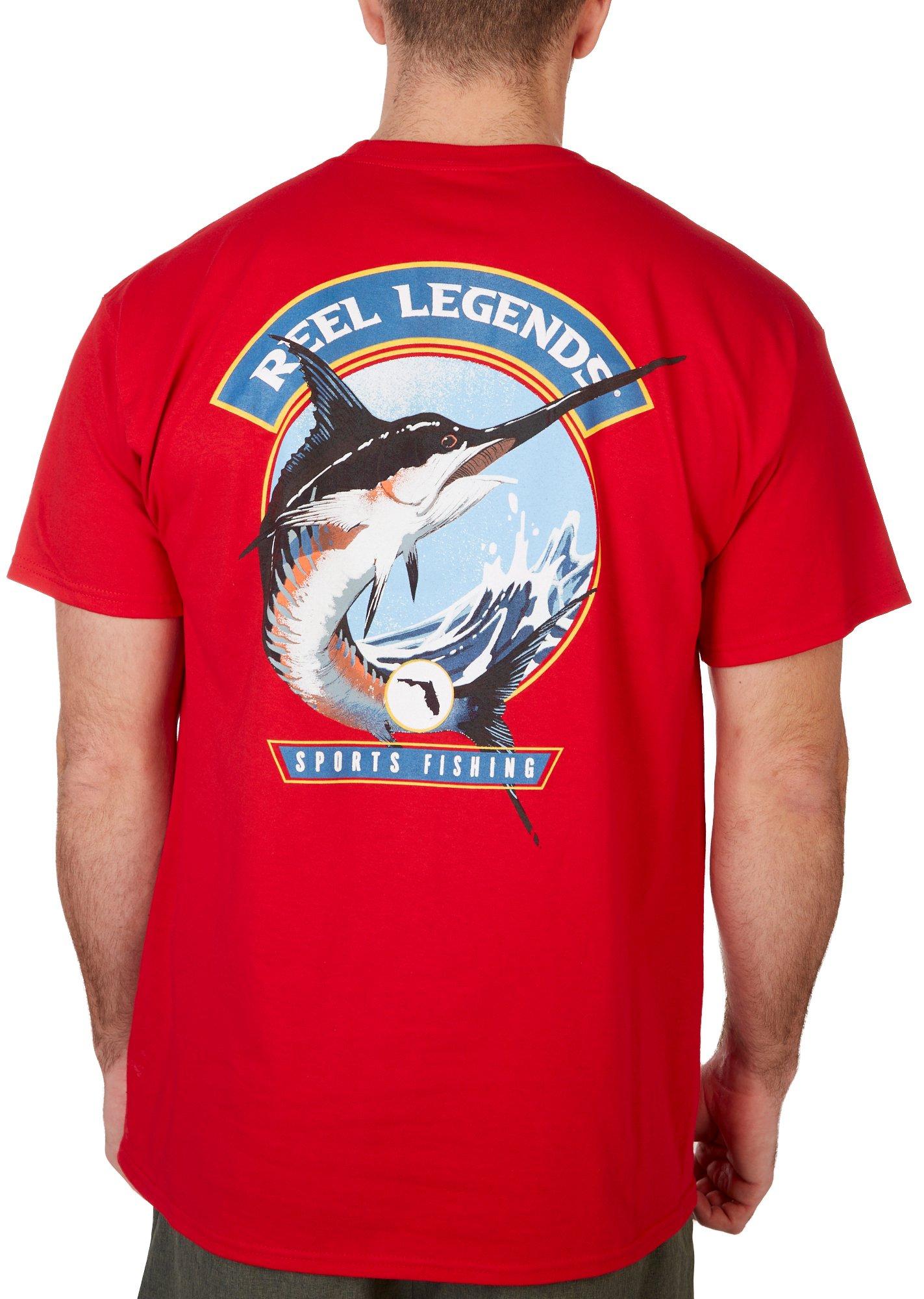 Reel Legends Mens Marlin Sports Fishing Short Sleeve