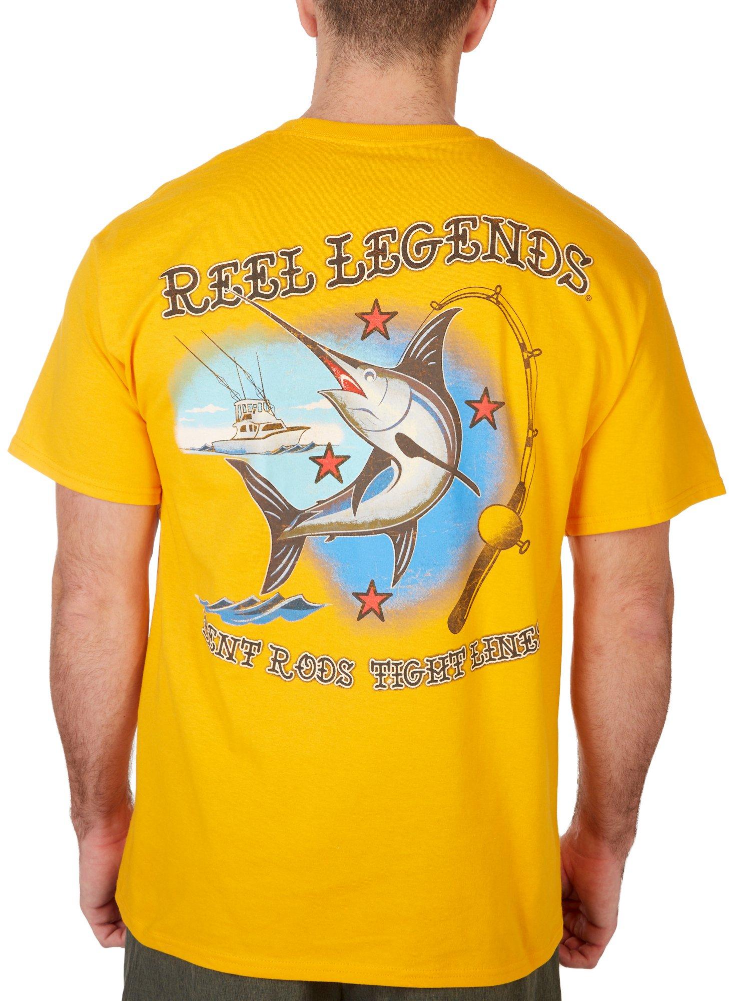Reel Legends Mens Bent Rods Tight Lines Short Sleeve T-Shirt