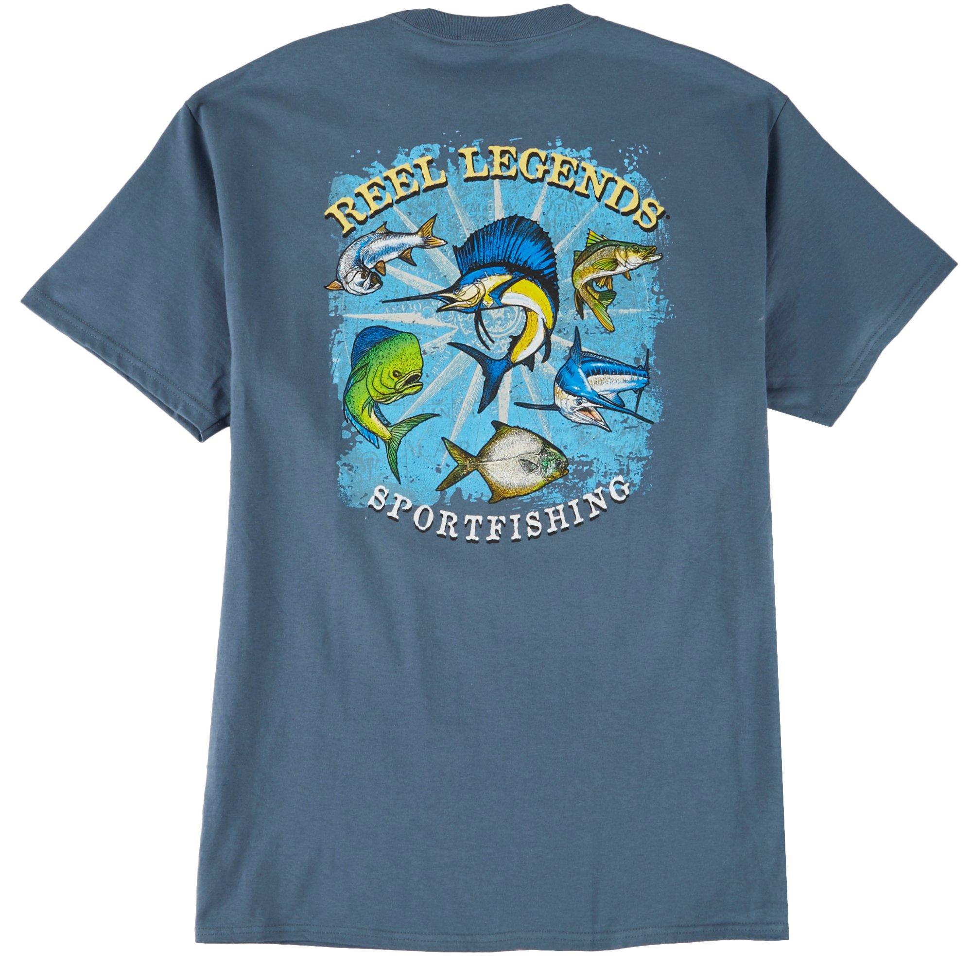 Reel Legends Mens Sport Fishing Graphic Short Sleeve T-Shirt