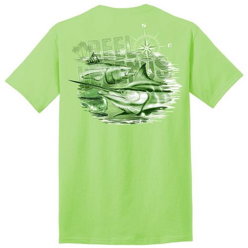 Reel Legends Mens Tonal Billfish Graphic T-Shirt