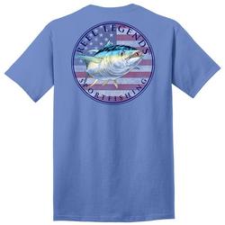 Mens Tuna With American Flag Short Sleeve Top