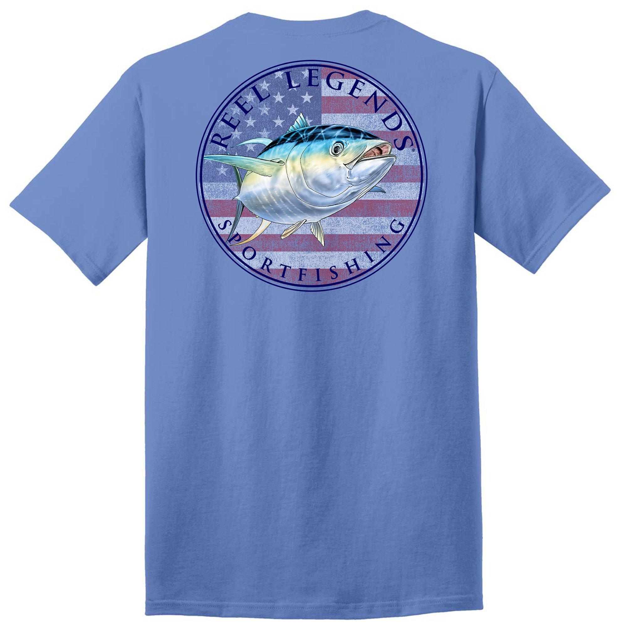 Mens Tuna With American Flag Short Sleeve Top