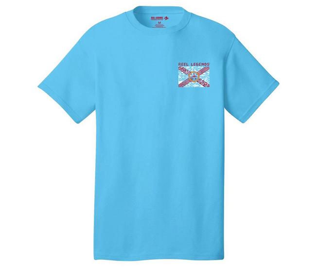 Reel Legends Mens Fish Flag Graphic T-Shirt
