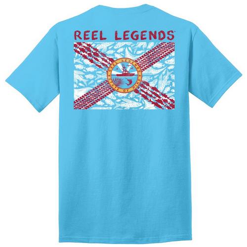 Reel Legends Mens Fish Flag Graphic T-Shirt