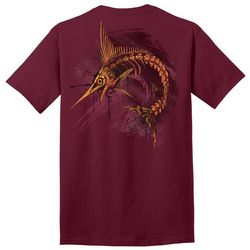Reel Legends Mens Skeletal Marlin Graphic T-Shirt