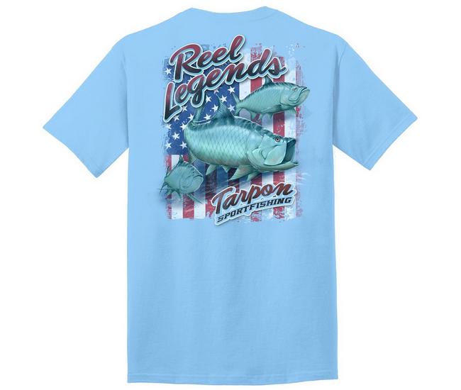Reel Legends Mens Flag Tarpon Graphic T-Shirt