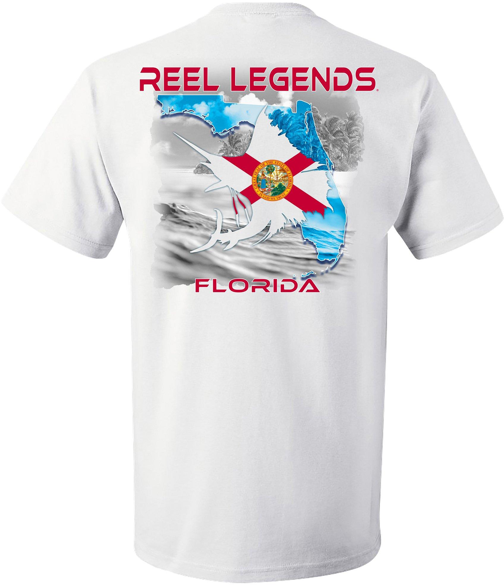 Reel Legends Mens Outline Florida Flag Short Sleeve