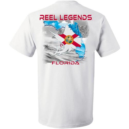 Reel Legends Mens Outline Florida Flag Short Sleeve