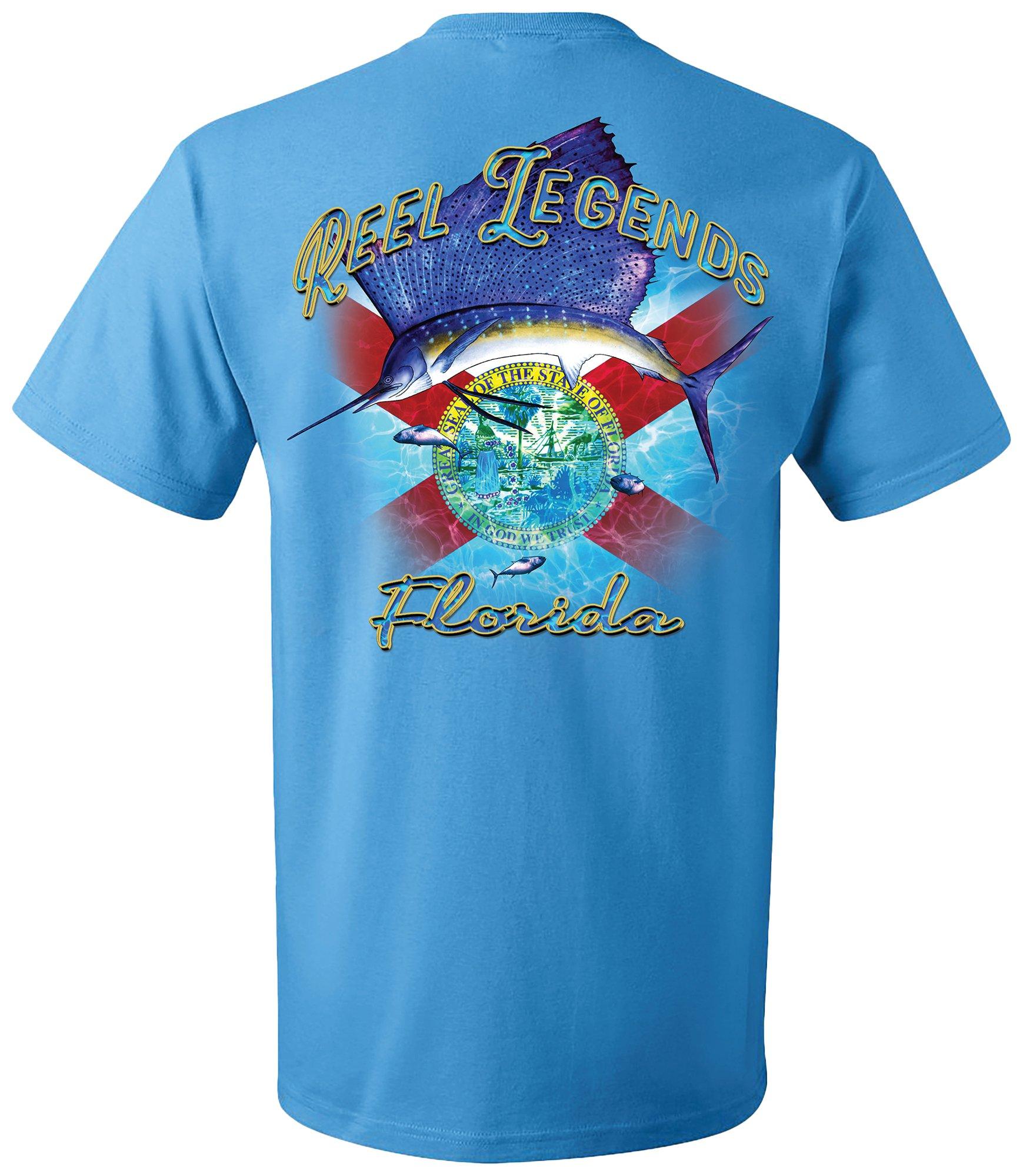Reel Legends Mens Reel Sailfish Crew Neck T-Shirt