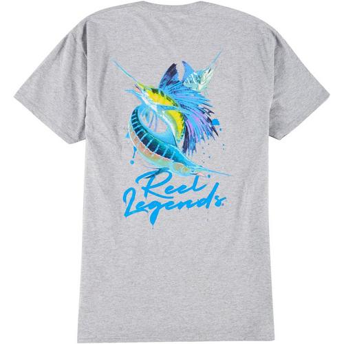 Reel Legends Mens Billfish Splatter Heathered T-Shirt