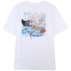 Guy Harvey Mens Pocket Boat & Sailfish Short SleeveT-Shirt