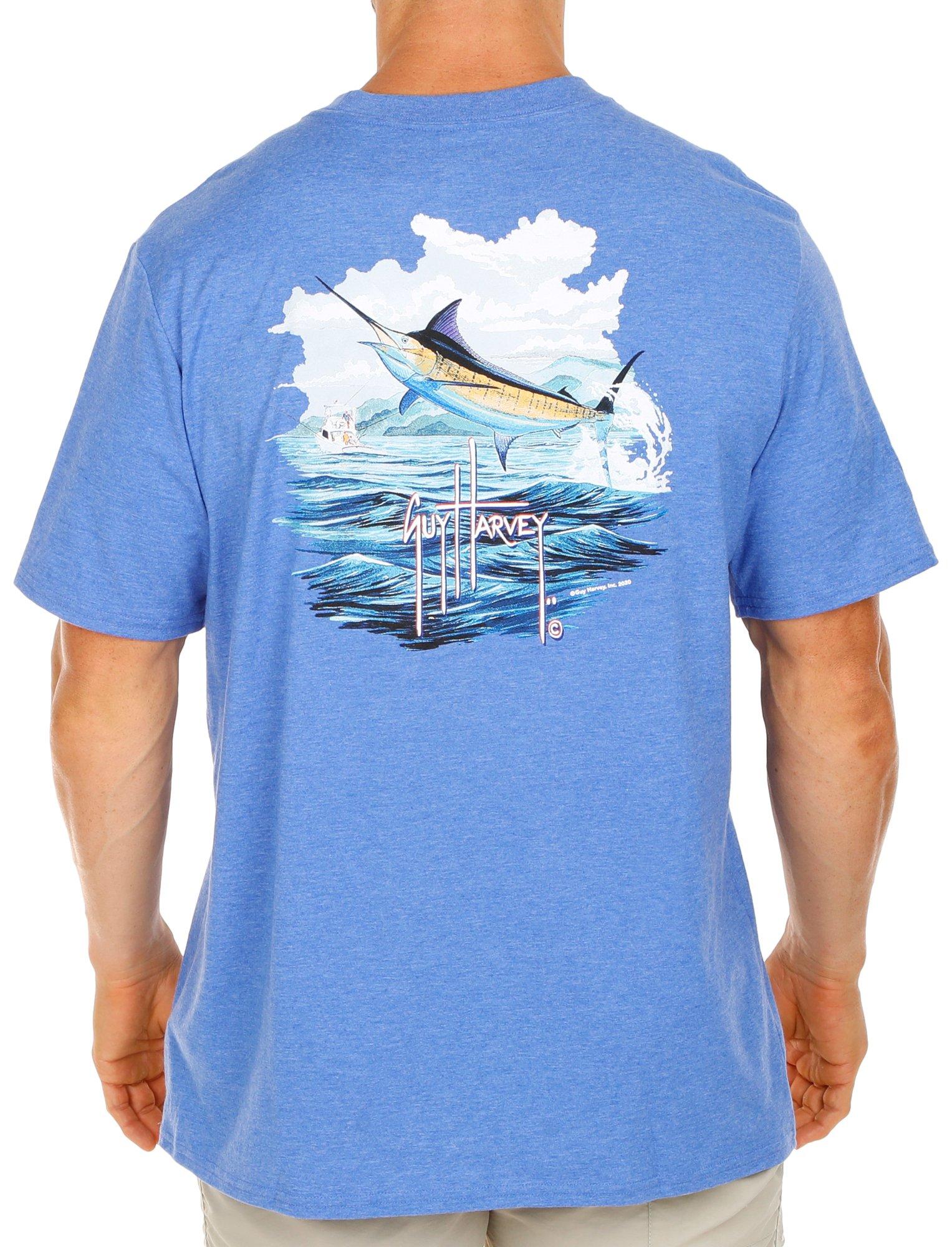 Guy Harvey Mens Flying Marlin Fish Short Sleeve T-Shirt