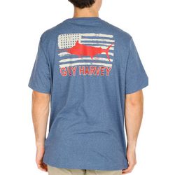 Guy Harvey Mens Americana Fish Pocket Short Sleeve T-Shirt