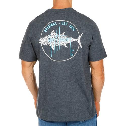 Guy Harvey Mens Scribble Fish Short Sleeve T-Shirt