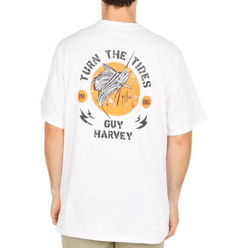 Guy Harvey Mens Tide Stencil Short Sleeve T-Shirt
