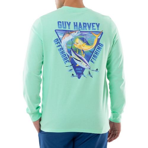 Guy Harvey Mens Trifecta Long Sleeve T-Shirt