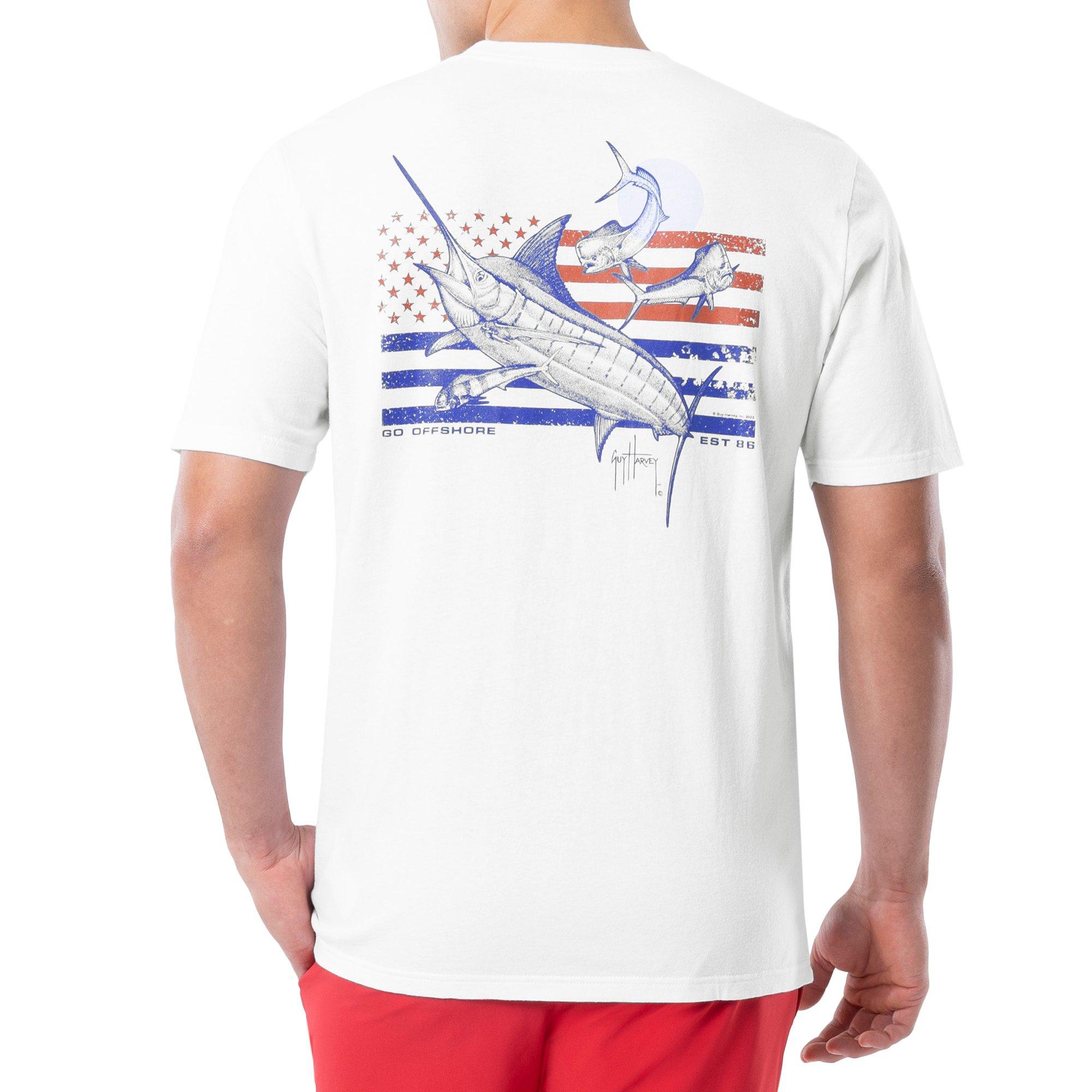 Guy Harvey Mens Americana Go Offshore Short Sleeve T-Shirt