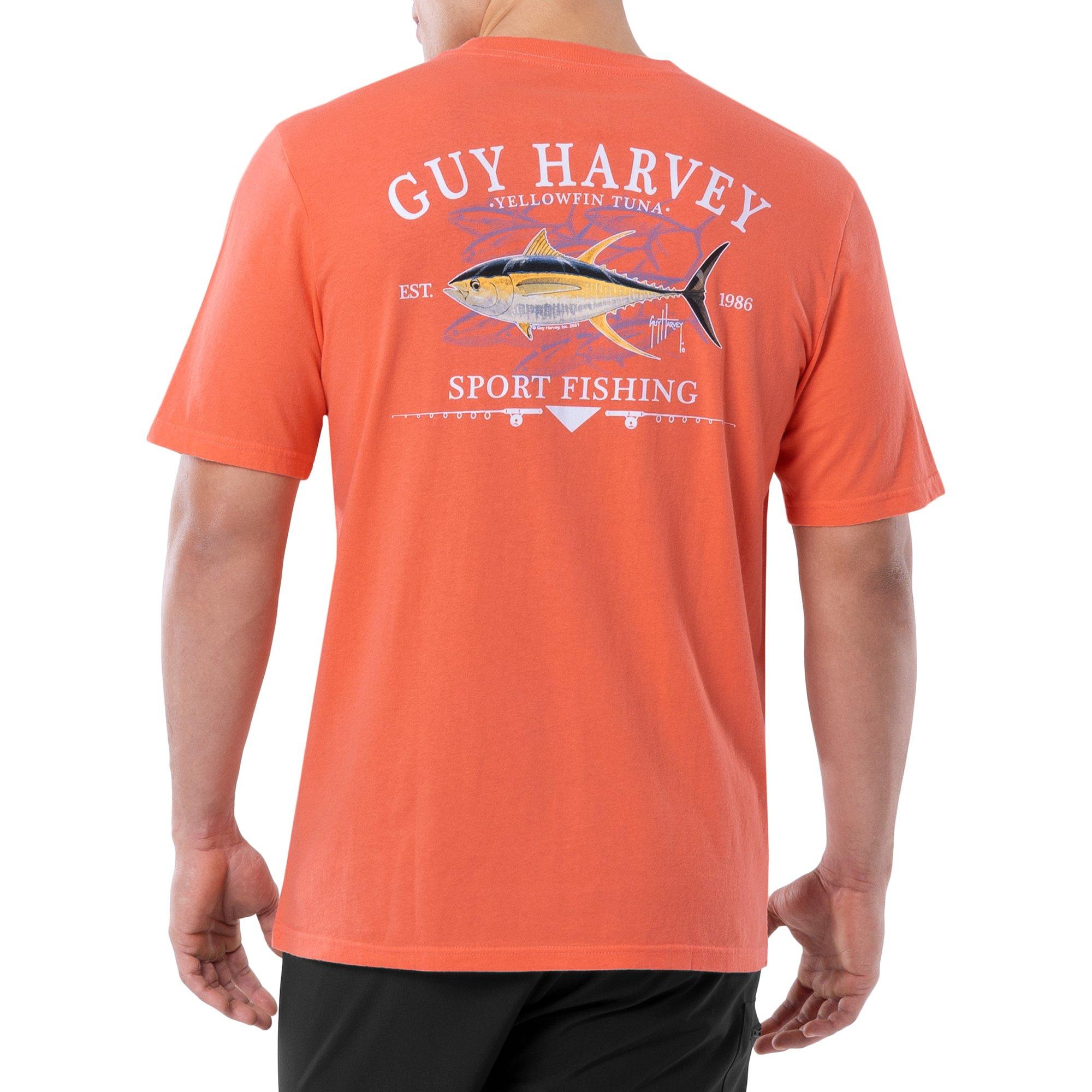 Guy Harvey Mens Sport Fishing Solid Short Sleeve