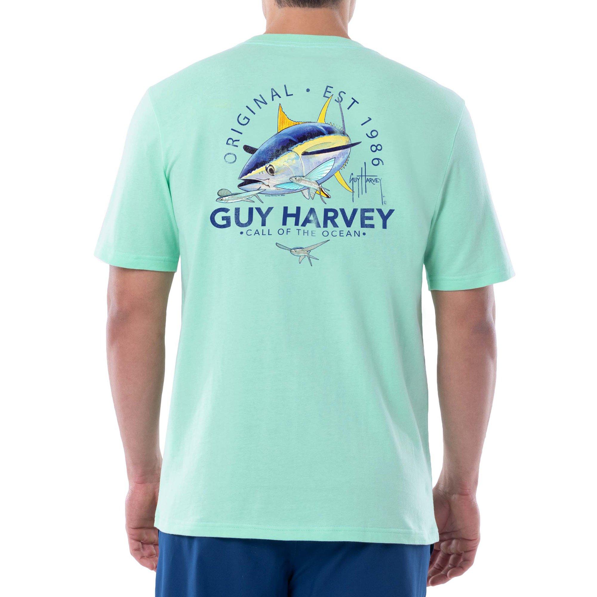 Guy Harvey Mens Tuna Core Pocket Short Sleeve