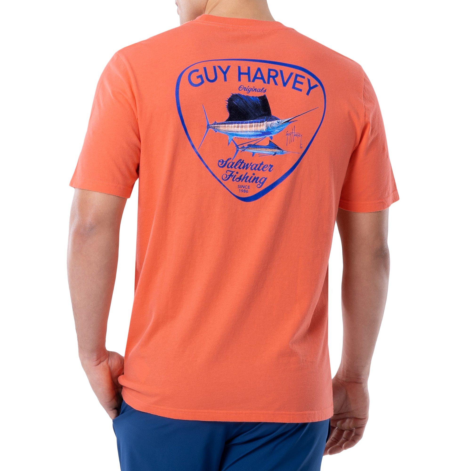 Guy Harvey Mens Solid Salt Water Fishing Short SleeveT-Shirt