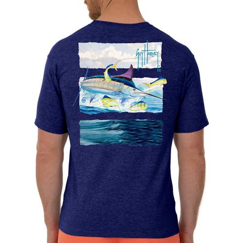 Guy Harvey Mens Marlin Stripes Short Sleeve T-Shirt