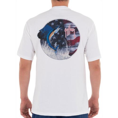 Guy Harvey Mens Stars & Sail Graphic T-Shirt