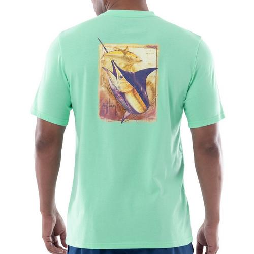 Guy Harvey Mens Dusk Marlin Pocket T-Shirt