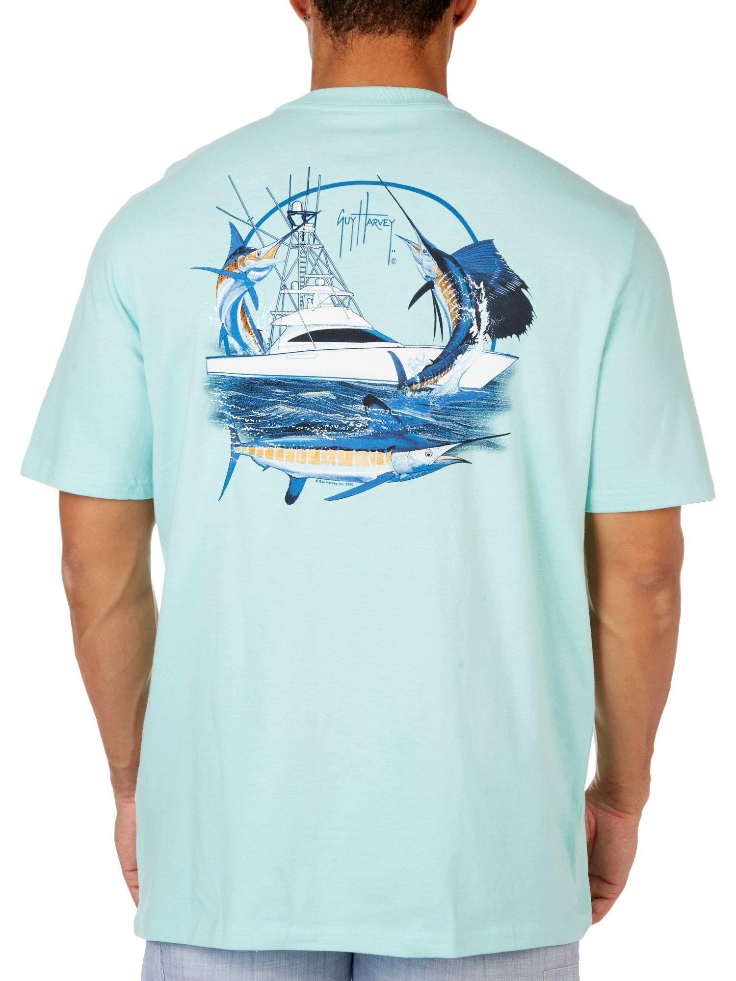 Guy Harvey Mens Marlin/Sail Graphic Short Sleeve T-Shirt