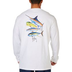 Guy Harvey Mens 4Some Fish Graphic  Long Sleeve T-Shirt