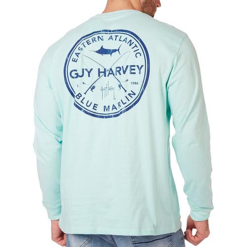 Guy Harvey Mens Circle Blue Marlin Long Sleeve