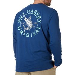 Guy Harvey Mens Circle Marlin  Long Sleeve T-Shirt