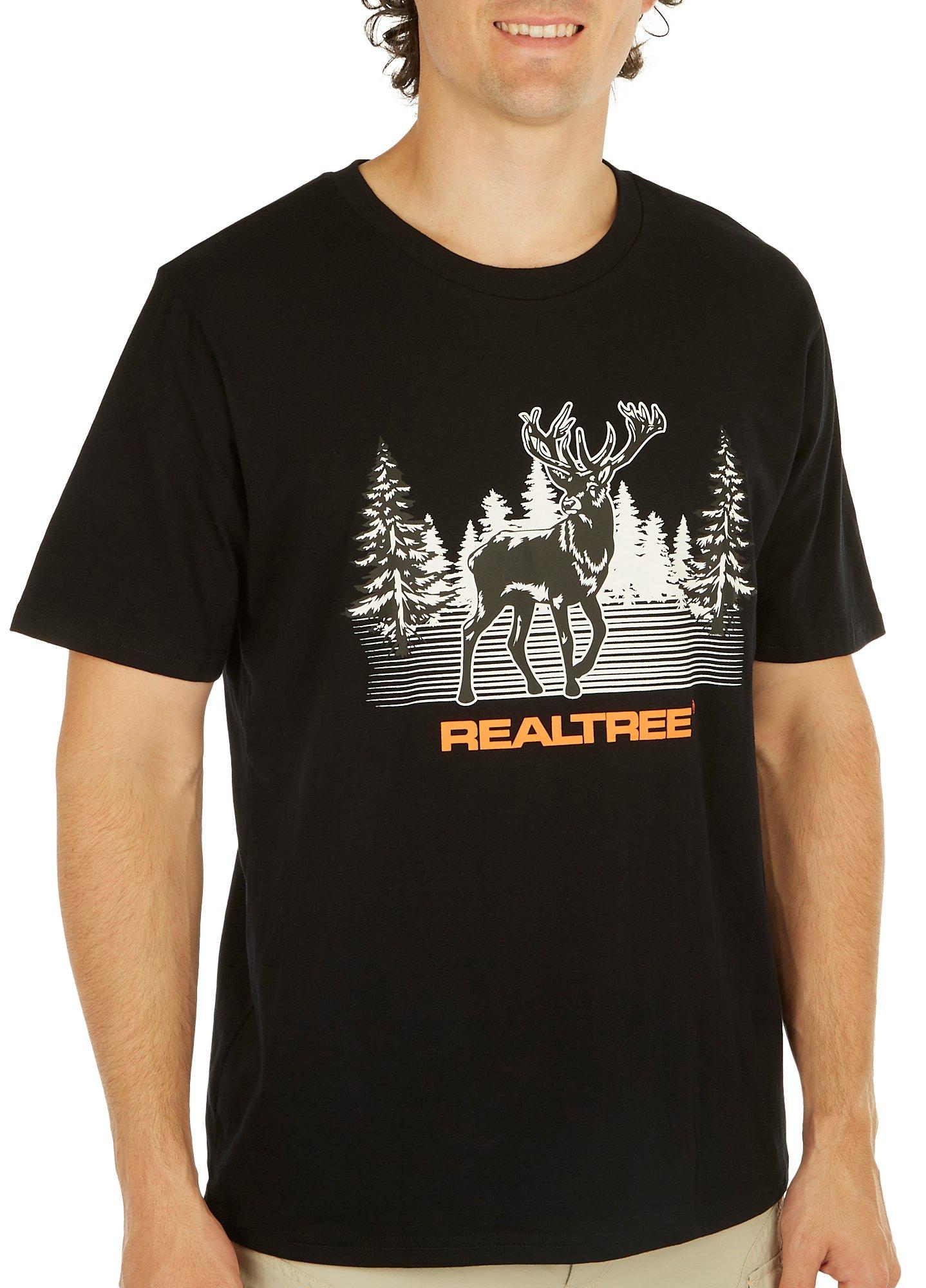 Realtree Mens Solid Deer Performance Short Sleeve Top