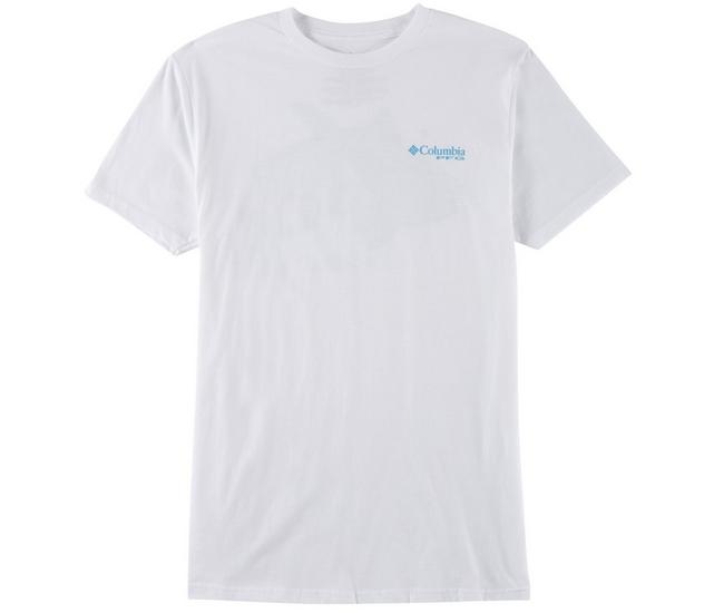 Columbia Mens PFG Fish Graphic Short Sleeve T-Shirt - White - Large