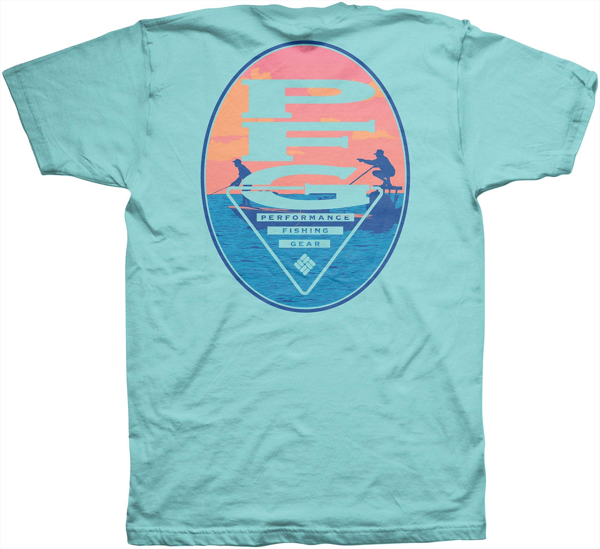 Columbia Mens PFG Oval Sunset Logo Short Sleeve T-Shirt