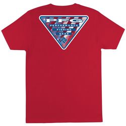 Columbia Mens PFG Declan Solid Americana Logo T-Shirt
