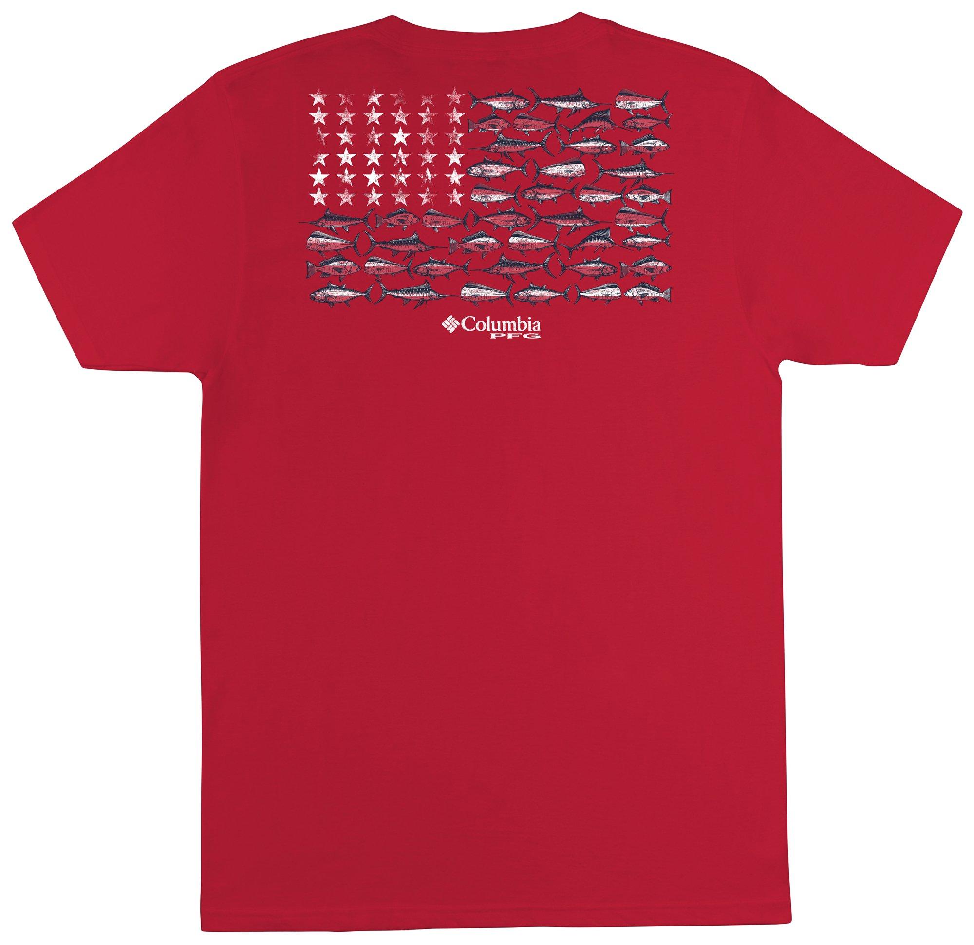 Columbia Mens PFG SMOG Solid Americana T-Shirt