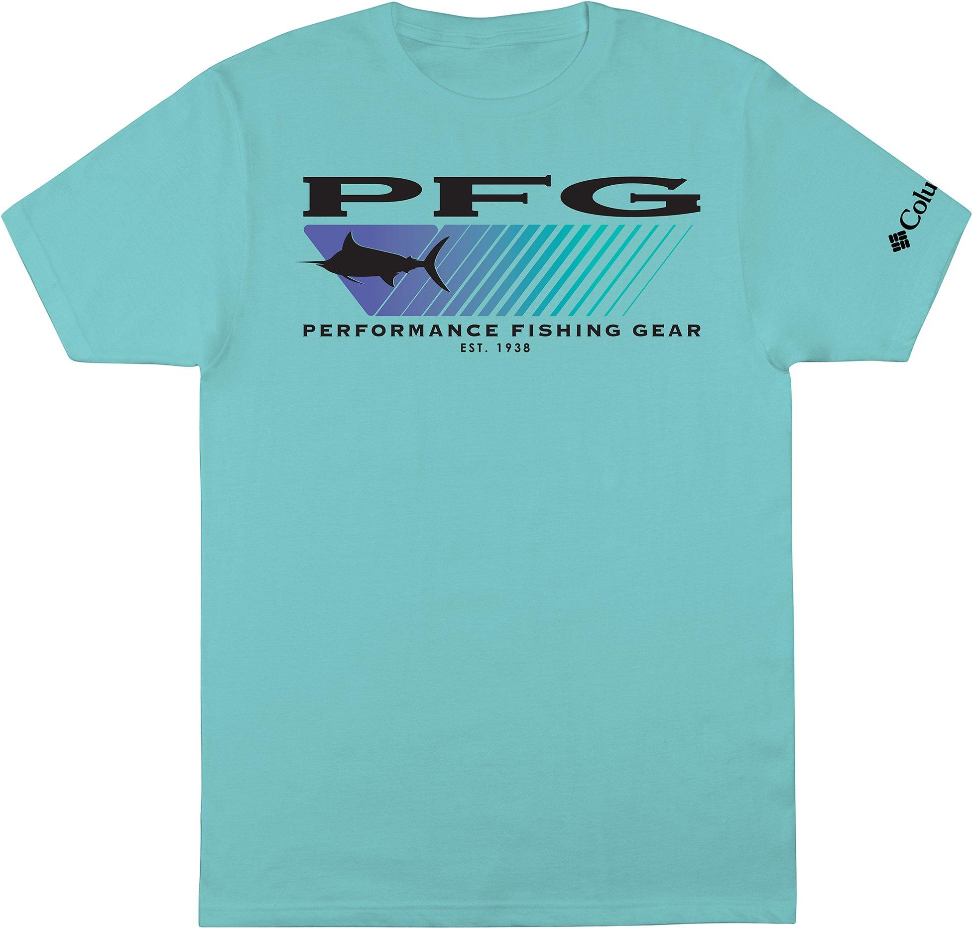 Columbia Mens PFG Power Short Sleeve T-Shirt Blue Medium