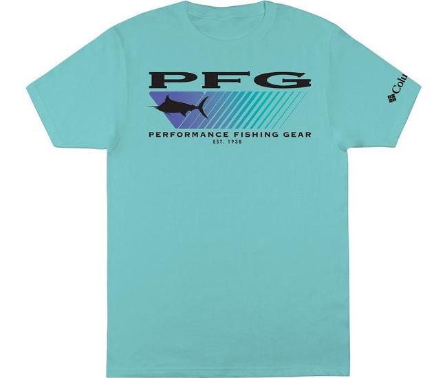 Columbia PFG Fishing T Shirt Men’s S Small Green White Logo Short Sleeves  Cotton